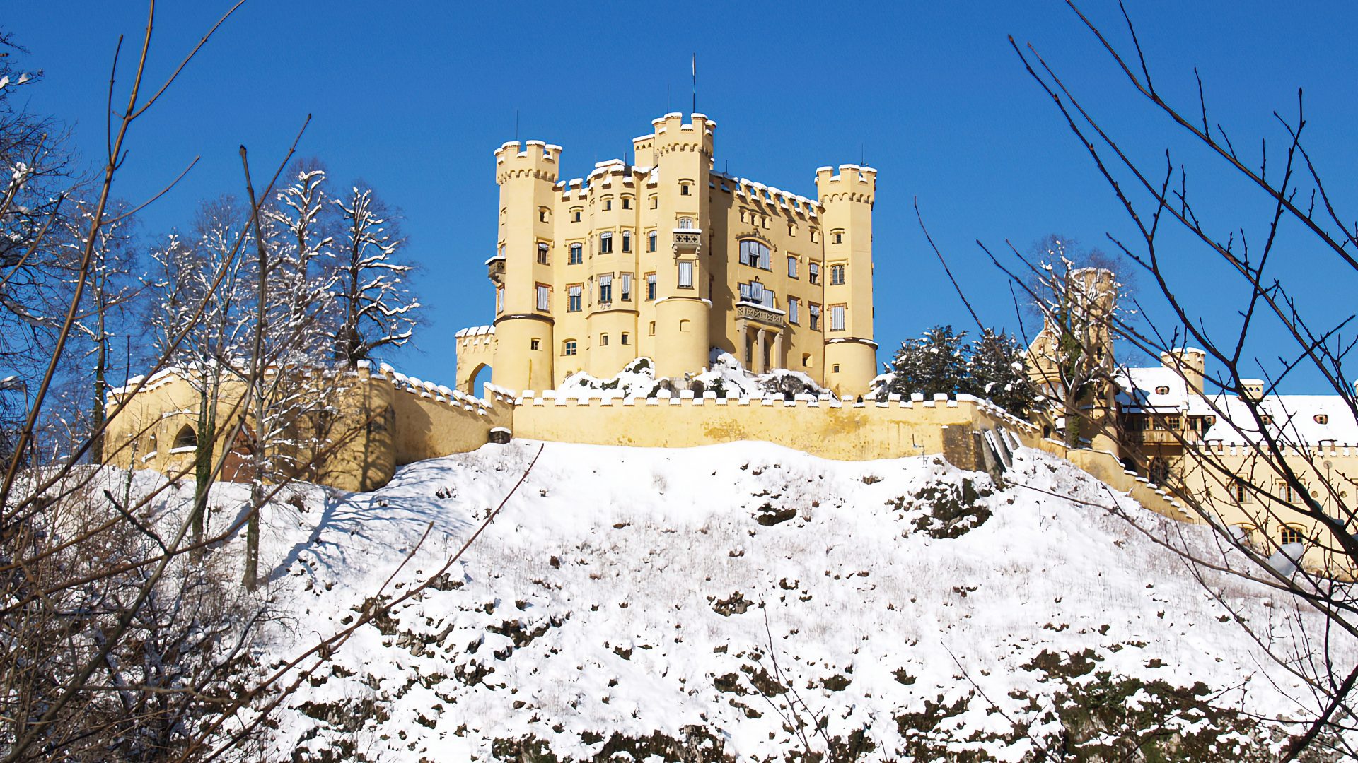 Het kasteel Hohenschwangau in de winter