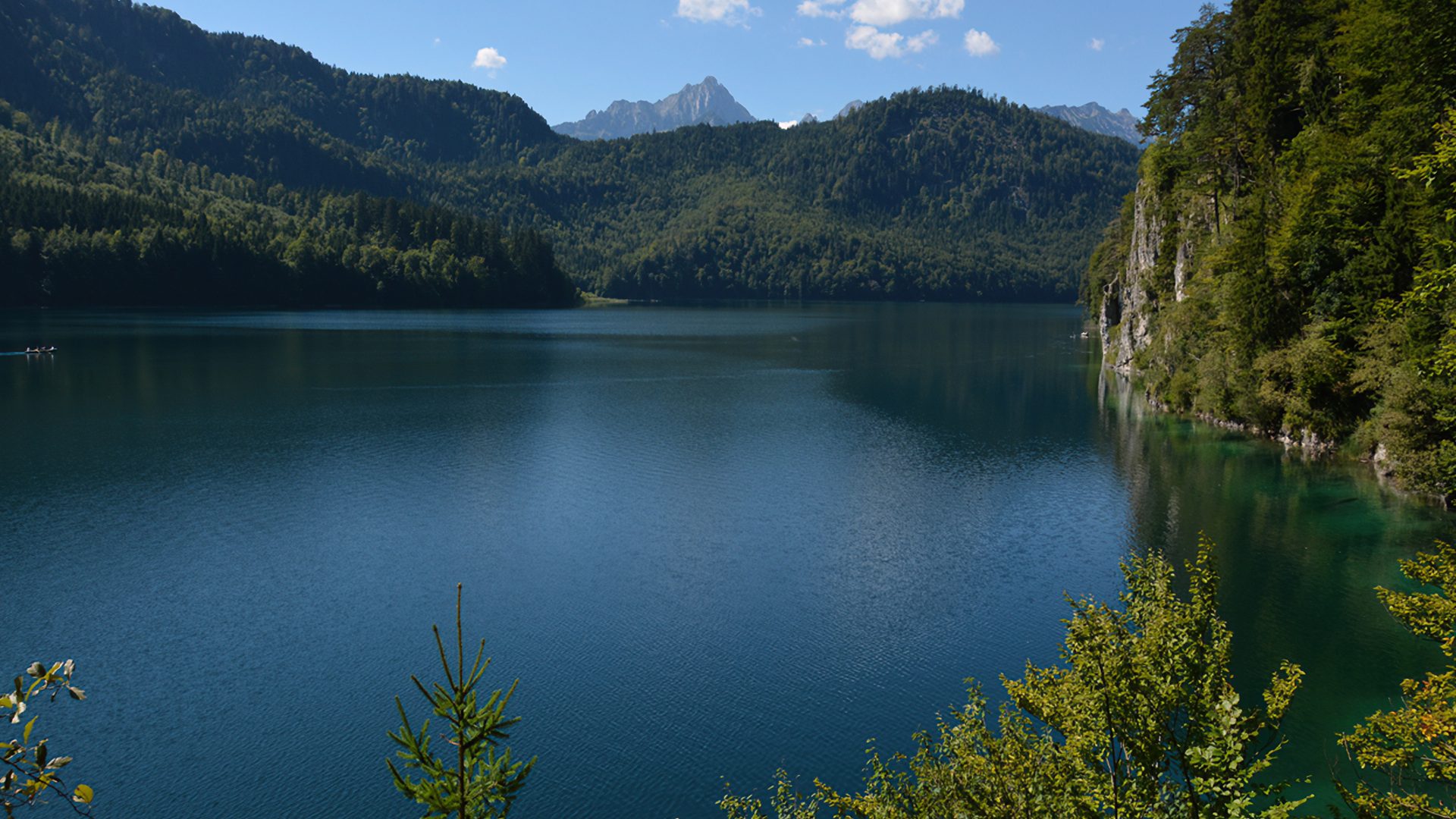 The beautiful Alpsee in the village of royal castles