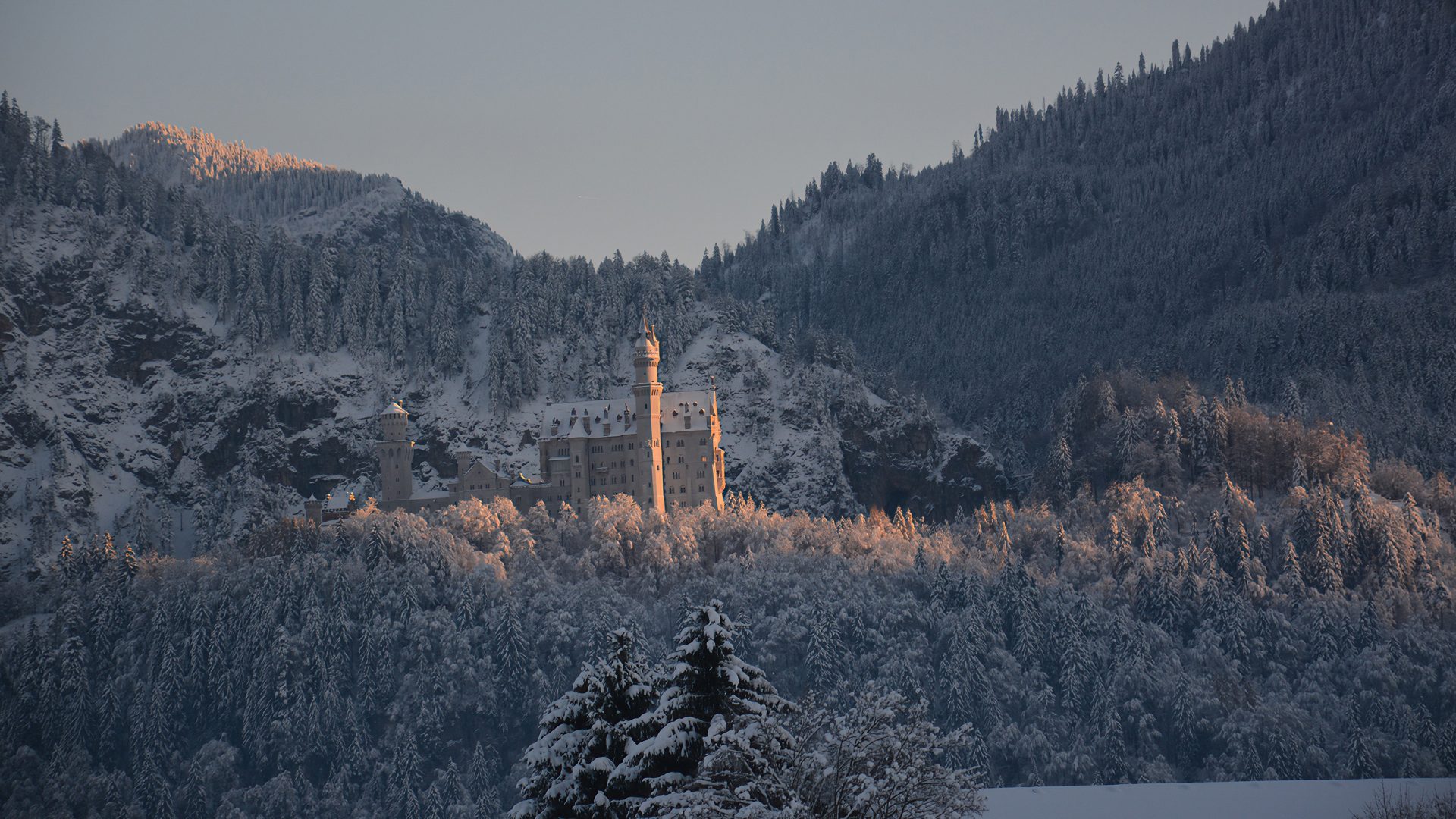 Wintermagie tijdens het langlaufen onder kasteel Neuschwanstein
