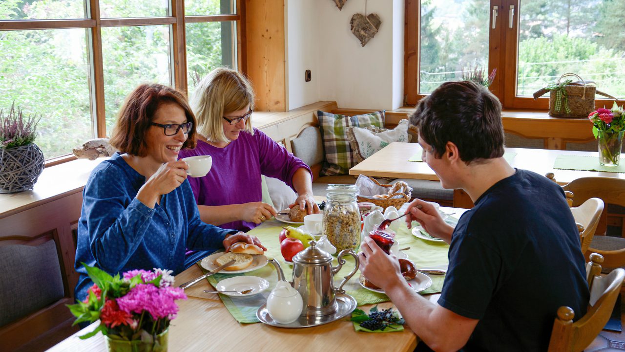 Breakfast together at the group house