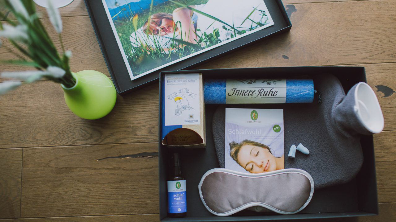 Sleep box with small items for bedtime